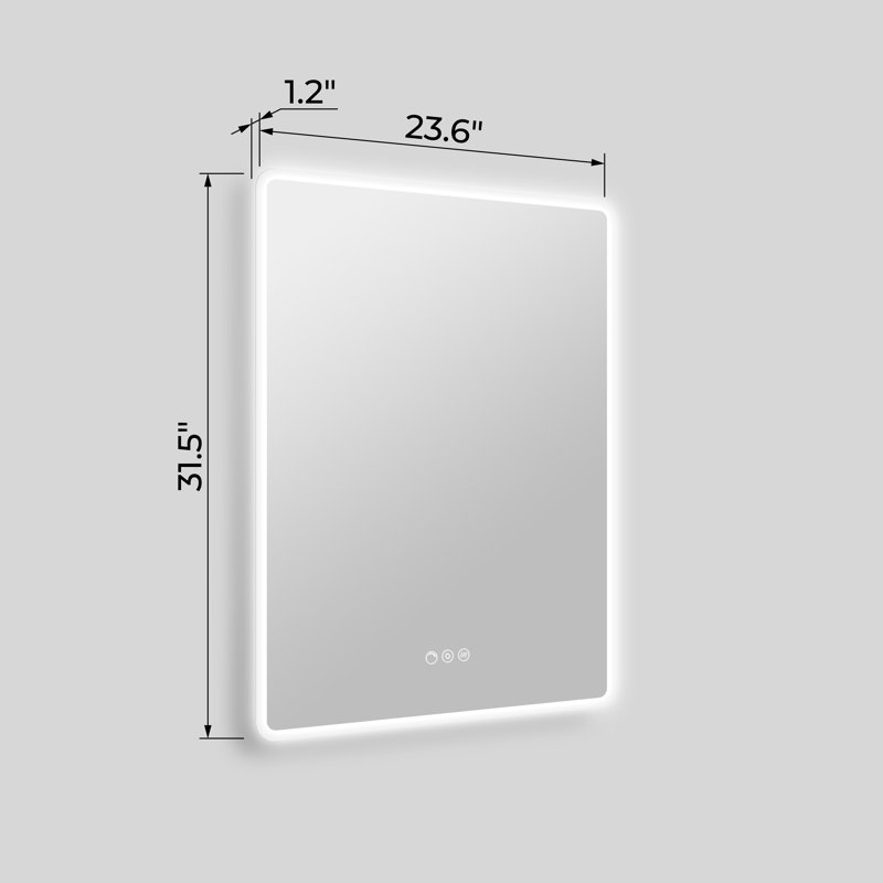 Streamline Rectangular Frameless LED Bathroom Vanity Mirror with Defogger, Dimmability, Color Temperature Change