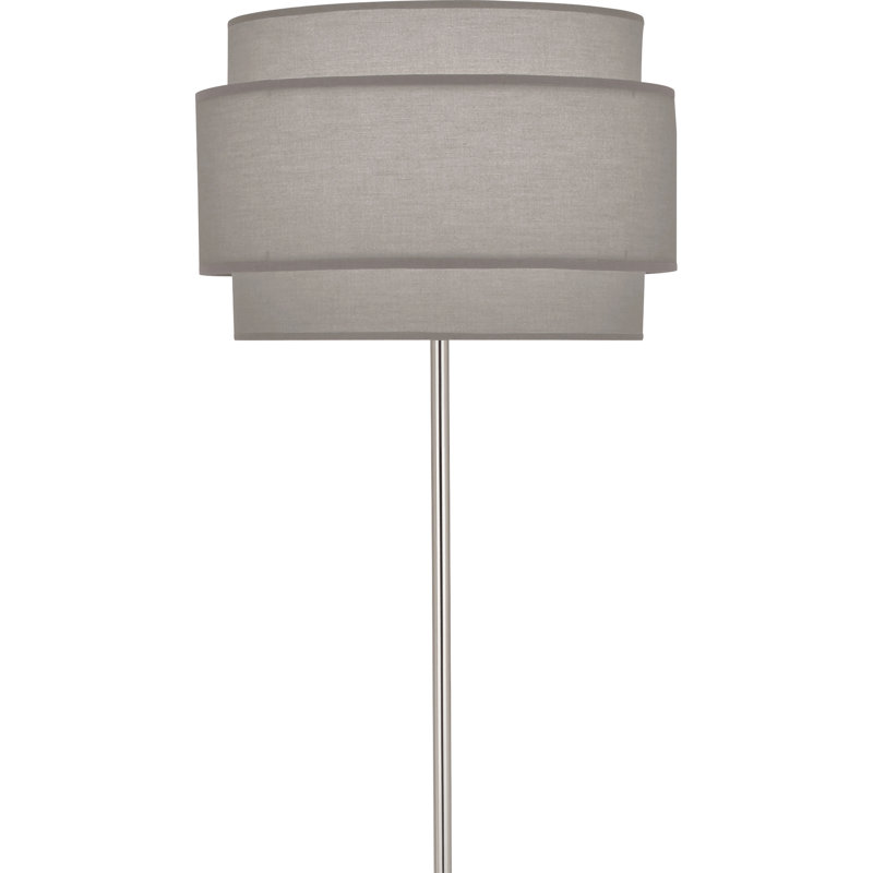 Lampe sur pied 62,75 po Decker, Gris perle, Nickel poli