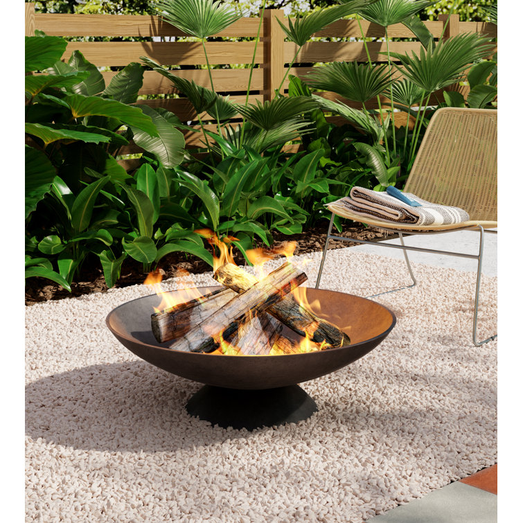 Wrought Studio Eckard Raised Cast Iron Wood Burning Fire Pit & Reviews