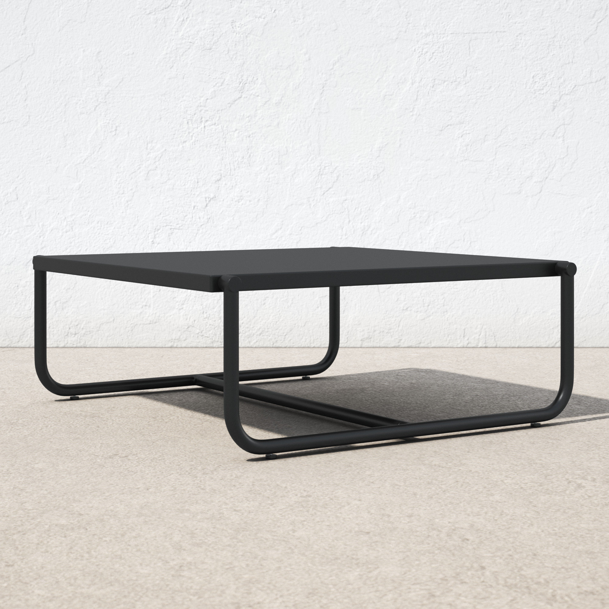 Sean 35'' Aluminum Outdoor Coffee Table, Black