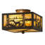 Deer at Lake 2 - Light Semi Flush Mount