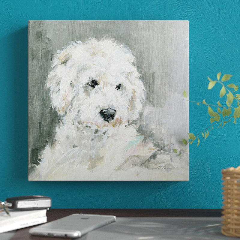 «Sweet Pups - Golden Doodle» par Susan Pepe - reproduction, H 12 po x l 12 po, Toile