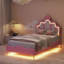 Upholstered Single (3') Faux Leather Bed-400438031