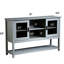 Sideboard In Grey With Tempered Glass Door - Made, Adjustable Shelves, Cable Management Table Doors Glass, , Blend