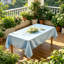 Nappe carrée, décoration de banquet de mariage, décoration de bureau de restaurant, housse de table carrée bleu clair pour banquets, 6 pièces-428741125-428741129