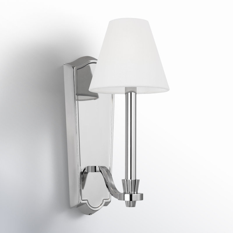 Steel Armed Sconce, Polished Nickel