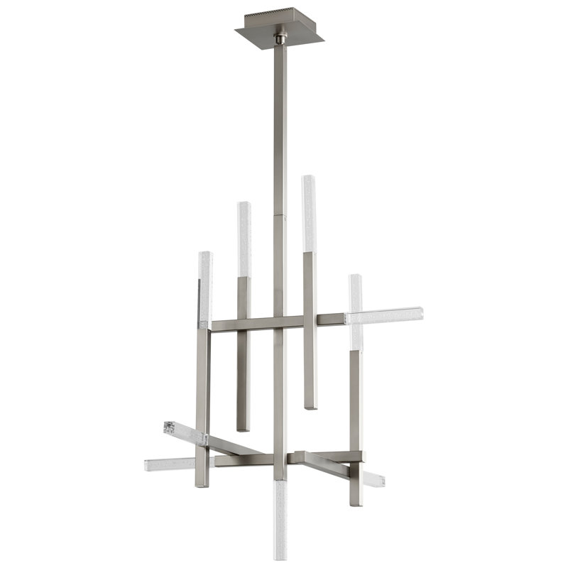 Provence 13 - Light Dimmable LED Modern Linear Chandelier, Satin Nickel