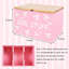 Boîte de rangement rose à tampons Bow-Print