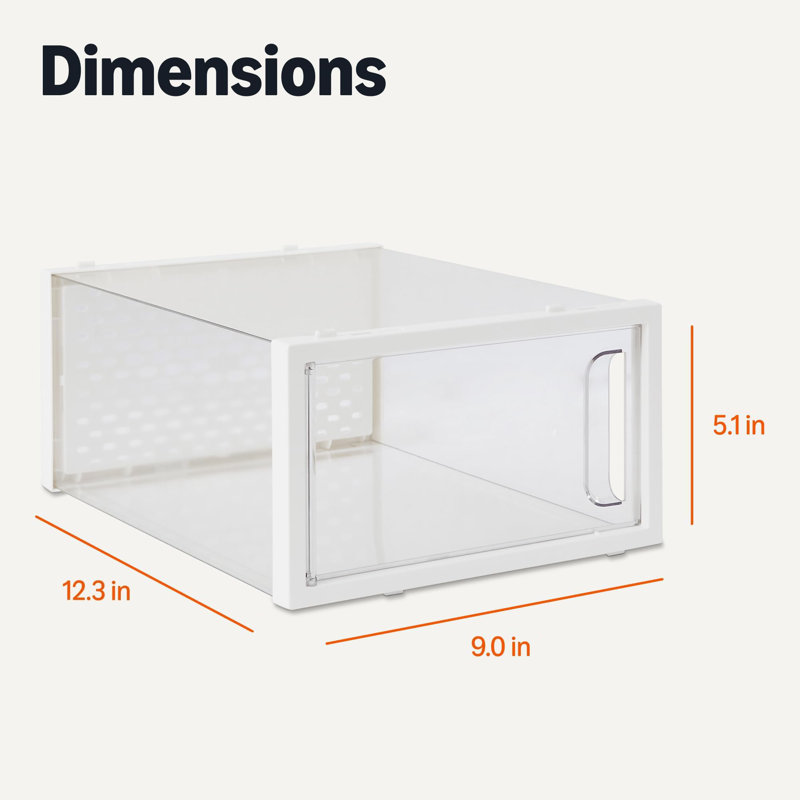 Boîte de rangement pour chaussures empilable et pliable transparente, petit, paquet de 12 (transparent)