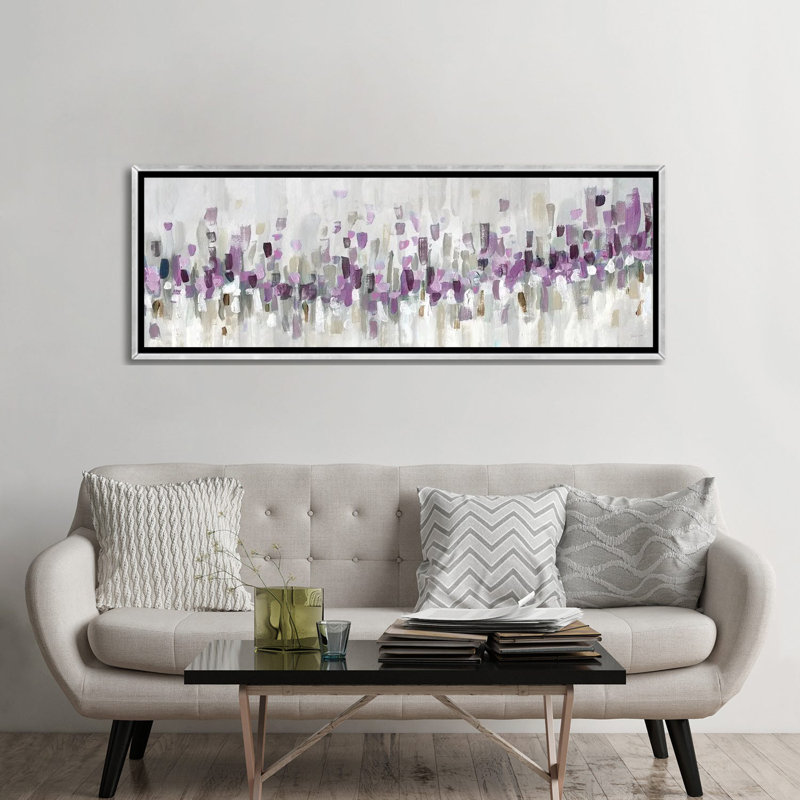 Bleu Staccato - mauve 6 pièces, Encadrement argenté, H 30,48 cm x l 91,44 cm