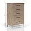 Commode 5 tiroirs finition sable
