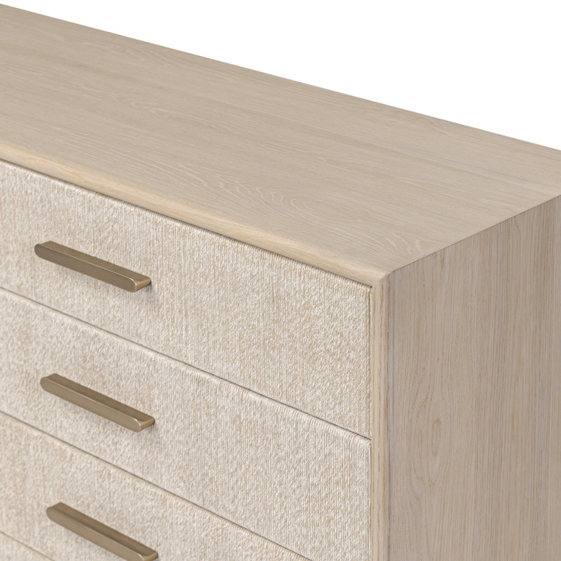 Rosenell 8 Drawer Dresser, Natural Oak Veneer
