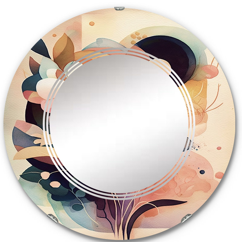 Tuma - Miroir mural moderne rond, 24 po x 24 po