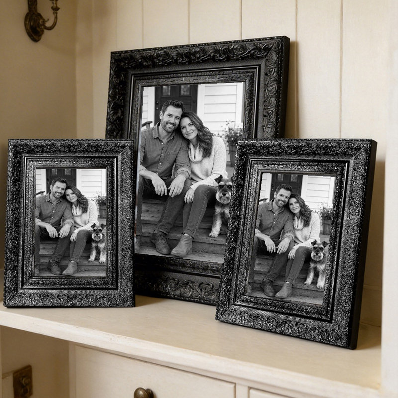 Cadre photo élégant 3 pièces 8 "x 10" noir pour cadeaux d'anniversaire, Black, 3, 8" W x 10" H