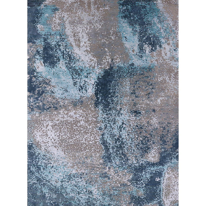 Tapis bleu / gris Broadalbin, Rond 5 pi