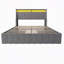 Structure de lit grand format avec DEL, 4 tiroirs de rangement portables sous le lit, tête de lit Wings, gris clair-1150215473-1150215475