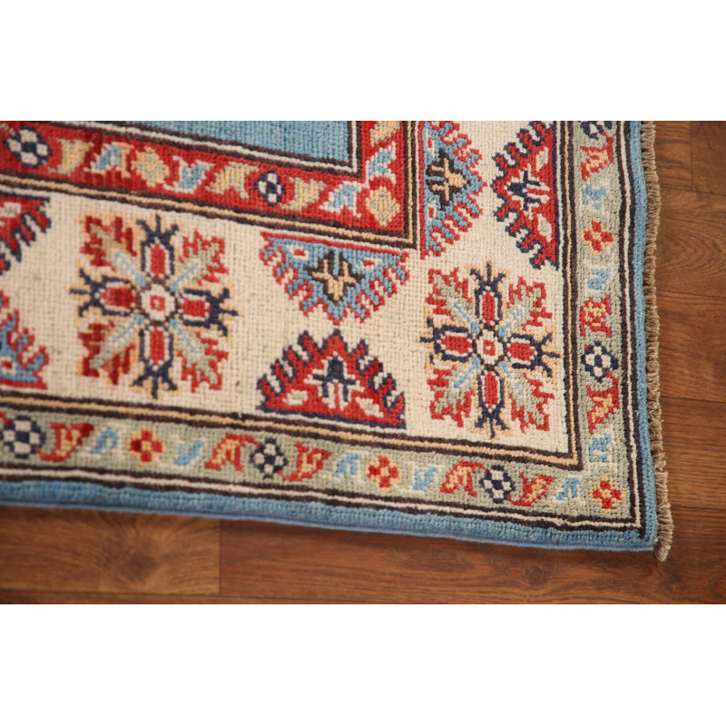 Tapis oriental bleu clair Kazak 4 x 6