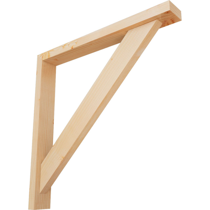 Support de bloc traditionnel avec entretoise décalée, 28 po x 28 po, Sapin Douglas de l 3 1/2 (lisse)