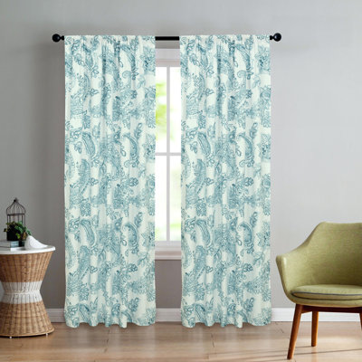 Harlingen Paisley Semi-Sheer Rod Pocket Curtain Panels