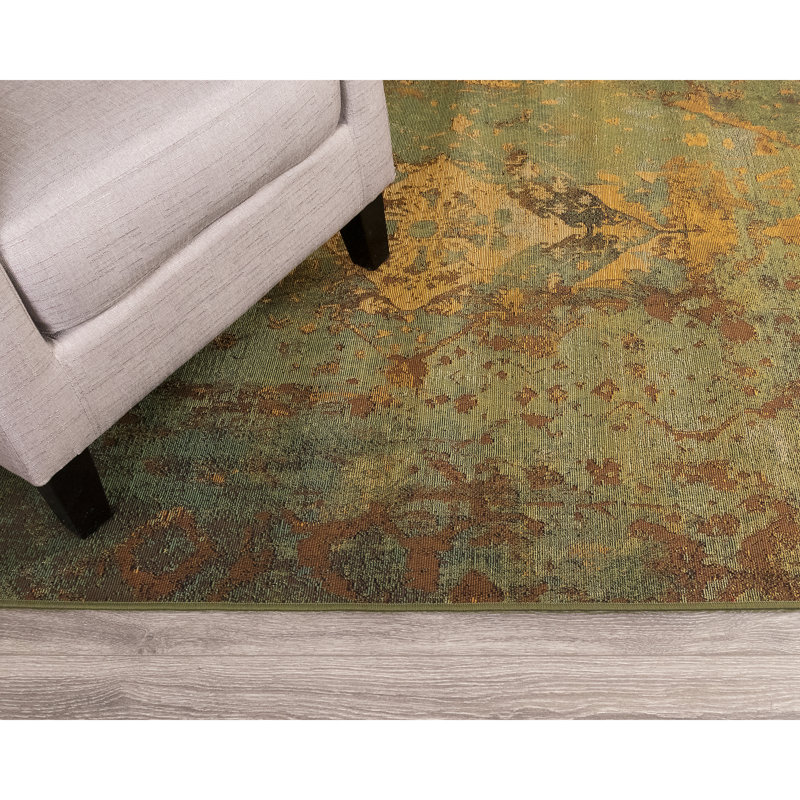 Kowalczyk Oriental Green Area Rug - Indoor/Outdoor