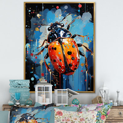 Ladybug Canvas Wall Art, Garden Insect Nature Print - Spotlight On Ladybugs