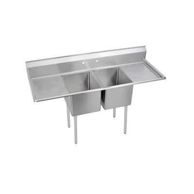 Dependabilt 74"" L x 29.81"" W Free Standing Service Sink -  Elkay, 14-2C18X24-2-18X