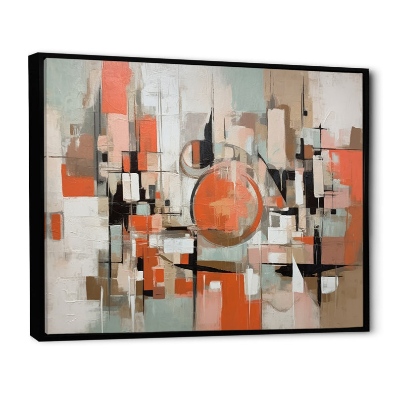 Modernist Expressions VI sur impression sur toile, H 16 po x l 32 po x P 1 po, Cadre flottant noir