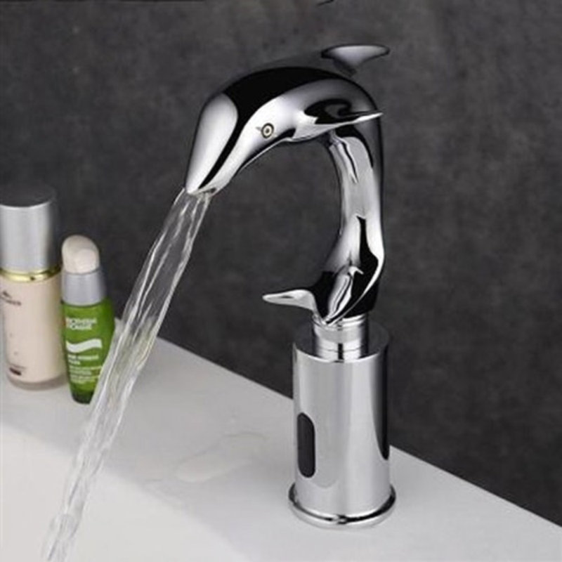 BathSelect Touch Free Commercial Automatic Motion Sensor Sink Faucet - Dolphin Style