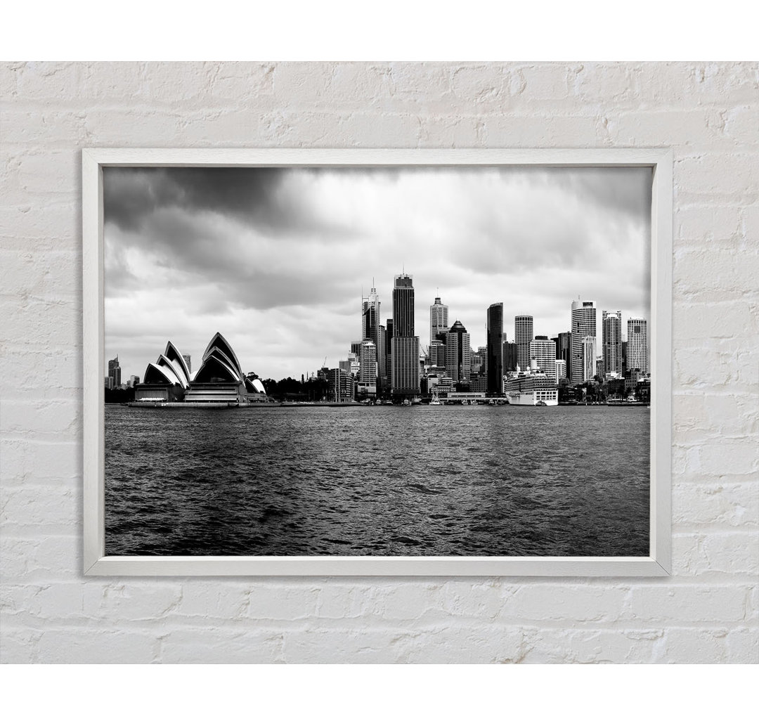 Australien Sydney River View B N W - Einzelbildrahmen Kunstdrucke auf Leinwand