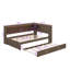 Lit de jour multifonctionnel en L avec lit gigogne, tablettes de rangement, ports USB et éclairage DEL-1159112653