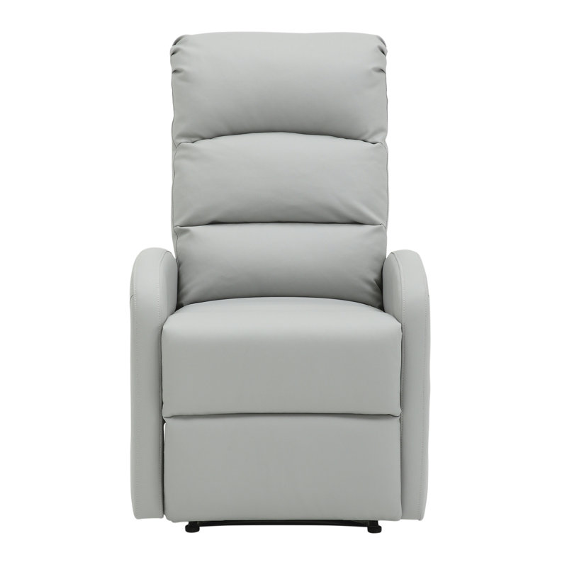 Fauteuil inclinable contemporain en similicuir gris pâle