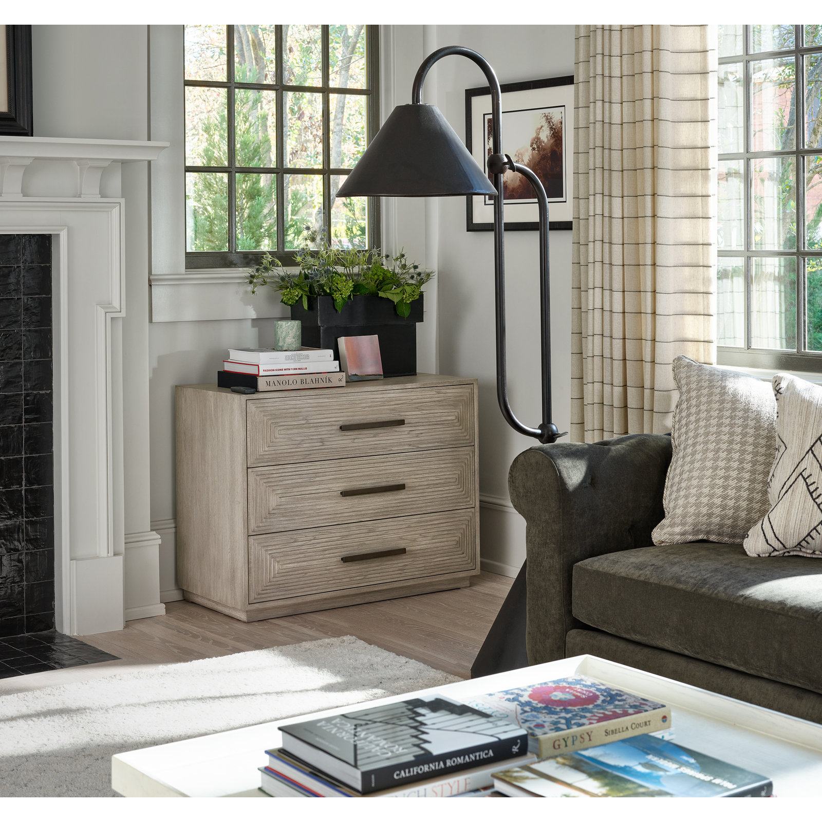 Bilbrook 38" W 3-Drawer Solid and Manufactured Wood Dresser, Weathered Gray