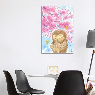 Cherry Blossom Owl 1 Piece Painting on Canvas