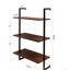 3 niveaux et 2 tablettes en bois flottantes fixées au mur en métal pour les accessoires de salle de bain Porte-serviette Spice In Office