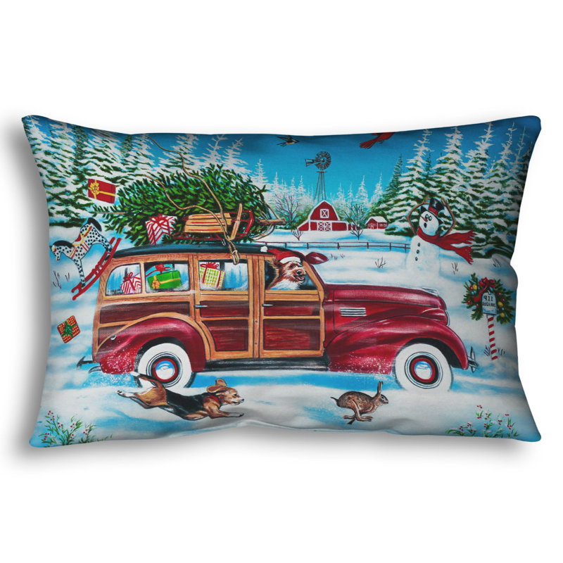 Throw Pillow, Christmas Rush by Robert Andrea, Rectangle 14"H x 20"W