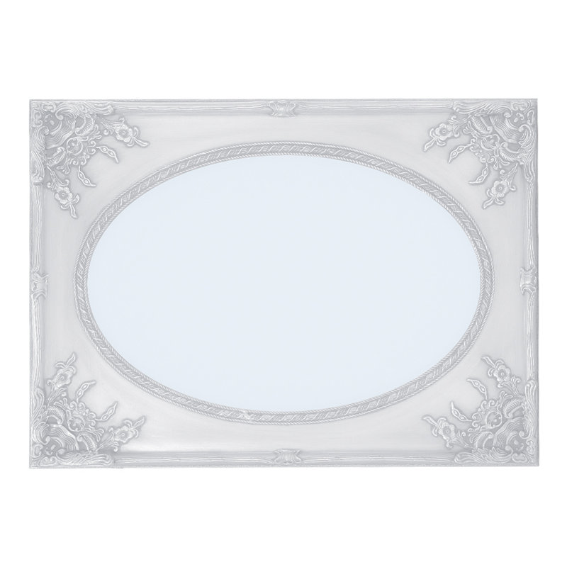 Glennville Solid Wood Arch Wall Mirror, White