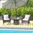 21.5 Inches Outdoor PE Rattan Side Table Square End Table with Umbrella Hole