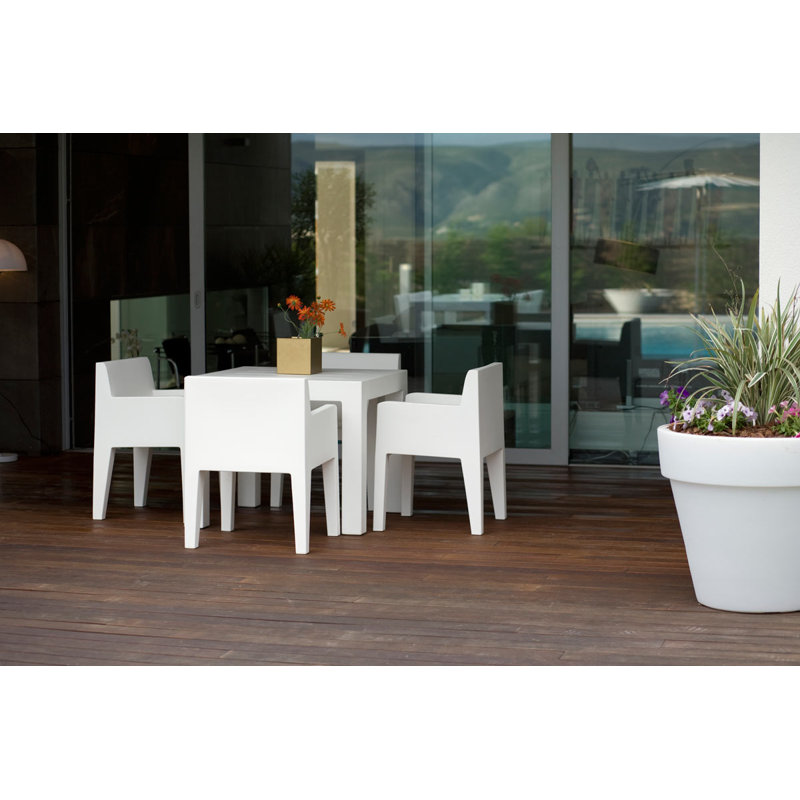 Jut Plastic/Resin Dining Table, White, 180x90x75