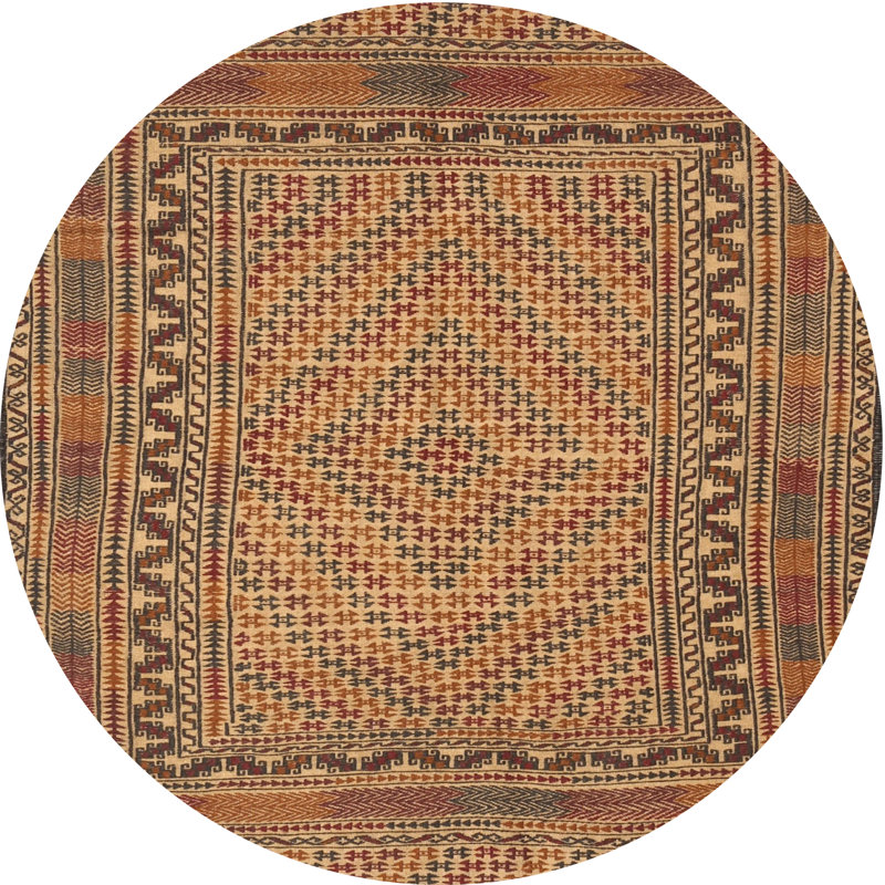 Tapis oriental brun, Rond 8 pi