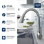 ZEDRA Single-Handle Pull Down Kitchen Faucet Triple Spray 1.75 GPM-44218811