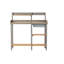 Table de rempotage d'extérieur en bois avec évier, banc de travail de table de jardin avec tablette, poste de travail pour pelouse extérieure