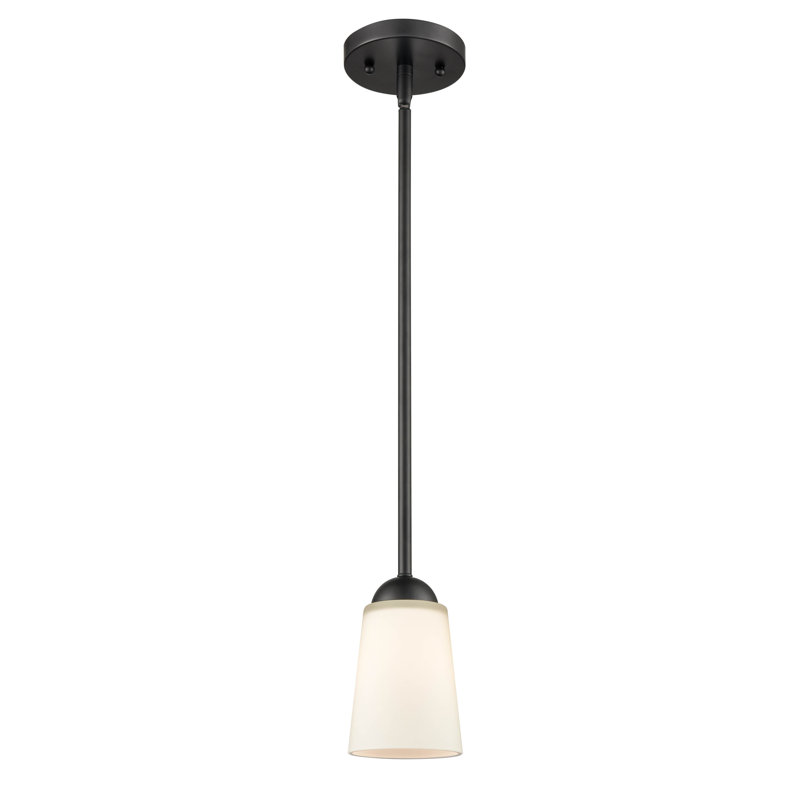 1 - Light Single Pendant, Matte Black