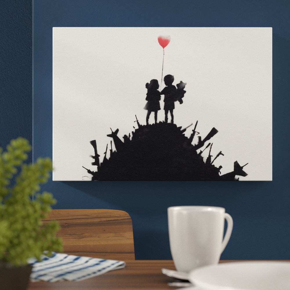 Banksy Balloon Graffiti - Wrapped Canvas