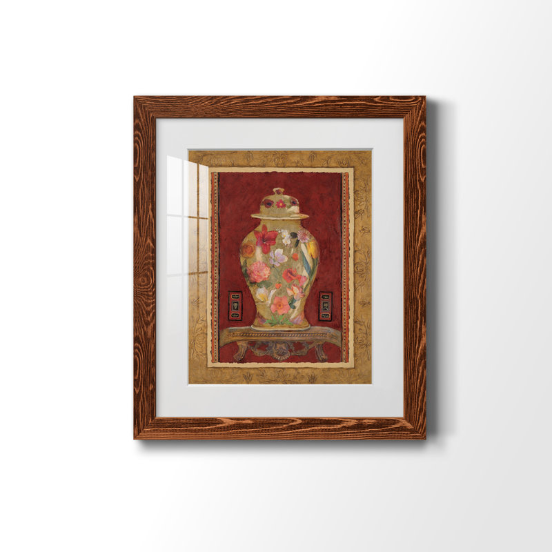 Romantique urne I - peinture encadrée, Papier avec cadre érable, H 20 po x l 17 po x P 1,5 po