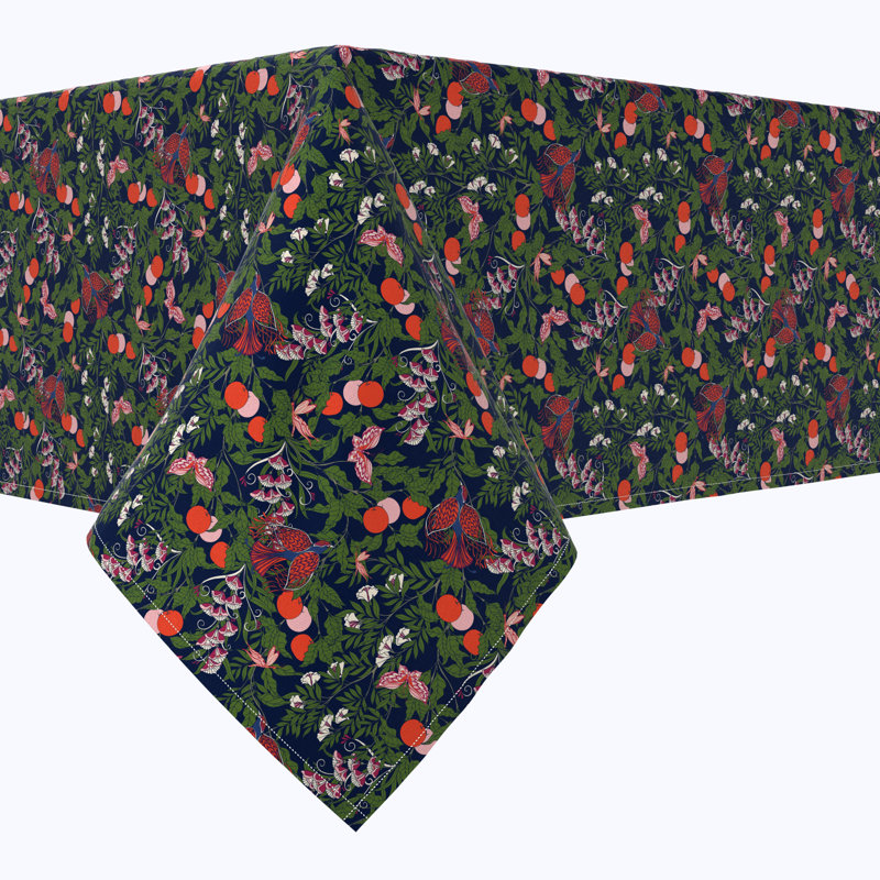 Rectangular Tablecloth, 100% Cotton, Floral 44, 84" x 52"