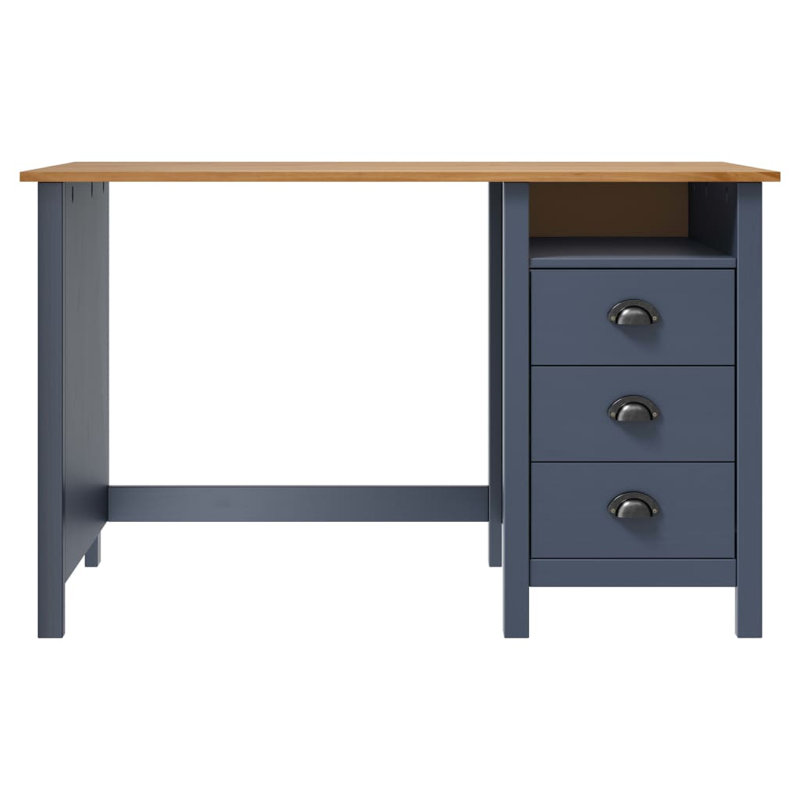 Michaelis Desk Hill With 3 Drawers, Grey