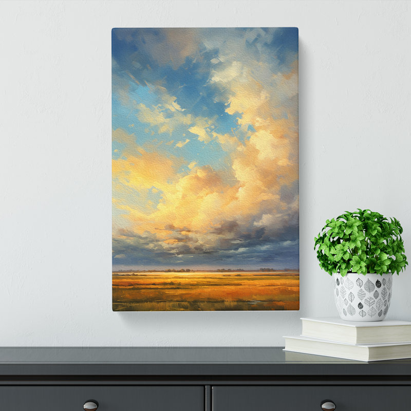 Cloudy Sky Impressionism No.2 - Wrapped Canvas Print, 76cm H x 50cm W x 3cm D