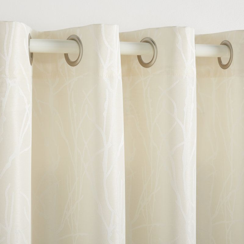 Angee Semi Sheer Curtain Pair, 54" W x 84" L, Ivory
