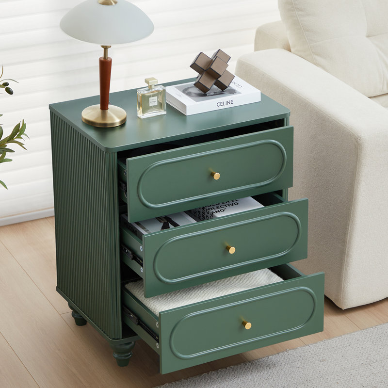 3 - Drawer Nightstands, Green