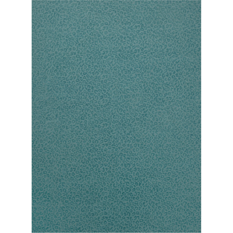 Leopardess Dusty Turquoise Hand-Tufted Responsible Wool Rug, Rectangle 8' x 11'